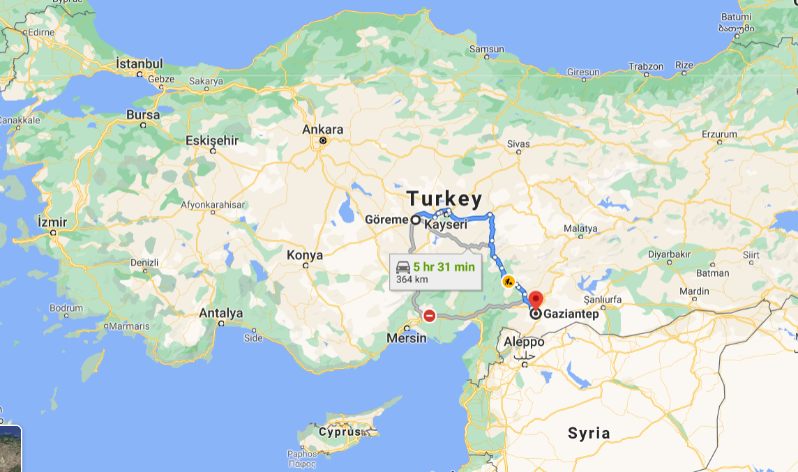 2020-10-27 21_23_35-Göreme to Gaziantep, Turkey - Google Maps